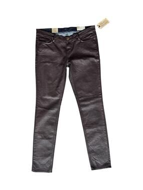 NWT AllSaints Hulo Pipe Skinny Oxblood Coated Pants Men’s 32x32 Burgundy